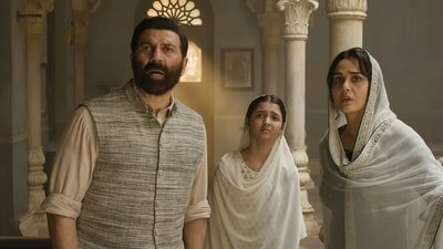 Batwara 1947 box office collection day 5: Sunny Deol and Preity Zinta in a still from the film. Batwara 1947 box office collection day 5: Sunny Deol and Preity Zinta in a still from the film.