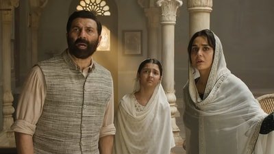 Sunny Deol and Preity Zinta in a still from Batwara 1947.