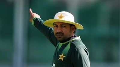 Pakistan's head coach Sarfaraz Ahmed during a nets session. (Ben Whitley/PA via AP) Pakistan's head coach Sarfaraz Ahmed during a nets session. (Ben Whitley/PA via AP)
