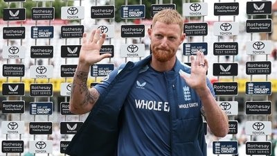 England's Ben Stokes waves to the crowd during the post match presentation ceremony (Action Images via Reuters)