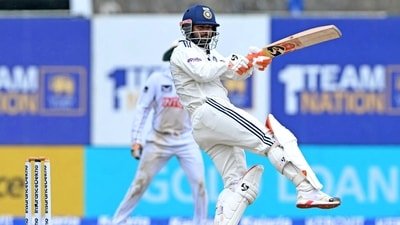 India's Rishabh Pant plays a shot during the fourth day of the first Test cricket match between Sri Lanka and India at the Galle International Stadium (AFP) India's Rishabh Pant plays a shot during the fourth day of the first Test cricket match between Sri Lanka and India at the Galle International Stadium (AFP)