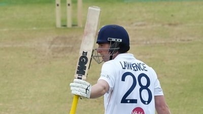 Dan Lawrence's fifty leaves Pakistan facing record chase to level England series. (AP Photo) Dan Lawrence's fifty leaves Pakistan facing record chase to level England series. (AP Photo)
