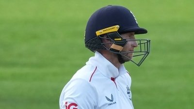 England's captain Joe Root reacts after losing his wicket. (AP Photo/Dave Shopland) England's captain Joe Root reacts after losing his wicket. (AP Photo/Dave Shopland)