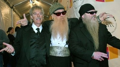 ZZ Top drummer Frank Beard, from left, lead singer and guitarist Billy F. Gibbons and bass player Dusty Hill appear at the 19th Annual Rock and Roll Hall of Fame induction ceremony in New York on March 15, 2004. (AP Photo/Tina Fineberg) ZZ Top drummer Frank Beard, from left, lead singer and guitarist Billy F. Gibbons and bass player Dusty Hill appear at the 19th Annual Rock and Roll Hall of Fame induction ceremony in New York on March 15, 2004. (AP Photo/Tina Fineberg)