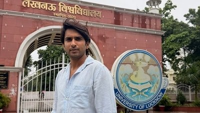 Anud Singh Dhaka at Lucknow University where the has shot thrice (Photo: Deep Saxena/HT) Anud Singh Dhaka at Lucknow University where the has shot thrice (Photo: Deep Saxena/HT)