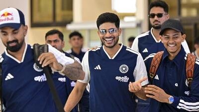 India's Test captain Shubman Gill along with teammates ahead of the series against Sri Lanka, in Galle. (SLC) India's Test captain Shubman Gill along with teammates ahead of the series against Sri Lanka, in Galle. (SLC)