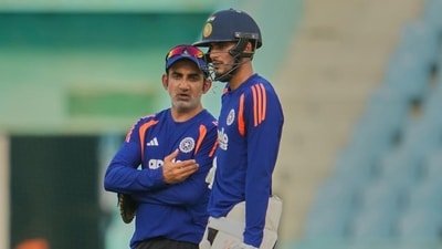 India's captain Shubman Gill, right, talks with head coach Gautam Gambhir (HT_PRINT)