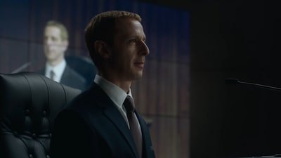 Jeremy Strong in a still from The Social Reckoning. Jeremy Strong in a still from The Social Reckoning.