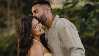 Jiyaa Shankar introduced Kaaran to the world with sweet pictures. Jiyaa Shankar introduced Kaaran to the world with sweet pictures.