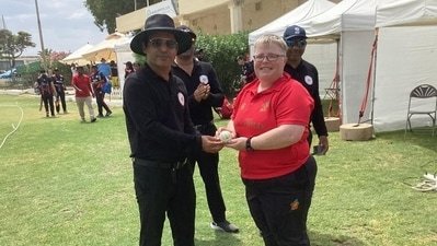 Joanne Hicks became the oldest cricketer with a five-fer in international cricket. (X Images)