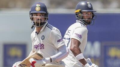 KL Rahul (left) and Devdutt Padikkal in action during the first Test against Sri Lanka in Galle. (PTI) KL Rahul (left) and Devdutt Padikkal in action during the first Test against Sri Lanka in Galle. (PTI)