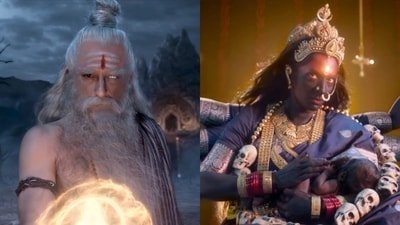 Akshaye Khanna stuns as Shukracharya in Mahakali, Sriya Reddy makes a powerful appearance. Akshaye Khanna stuns as Shukracharya in Mahakali, Sriya Reddy makes a powerful appearance.