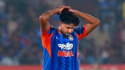 Harshit Rana for India. (PTI)