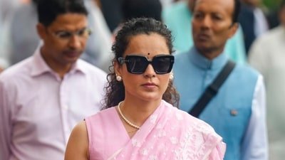 BJP MP Kangana Ranaut during the Monsoon Session of the Parliament, in New Delhi. (PTI Photo/Shahbaz Khan)(PTI07_21_2026_000081B) (PTI) BJP MP Kangana Ranaut during the Monsoon Session of the Parliament, in New Delhi. (PTI Photo/Shahbaz Khan)(PTI07_21_2026_000081B) (PTI)