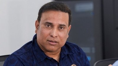 BCCI Centre of Excellence (CoE) head VVS Laxman speaks at a press conference during a guided tour of the BCCI Centre of Excellence, in Bengaluru (PTI)