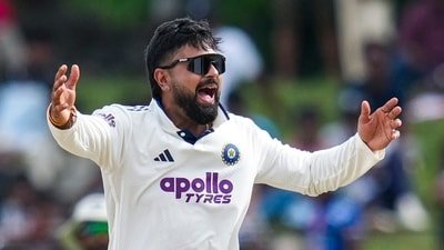Saransh Jain appeals successfully for the wicket of Sri Lanka's Niroshan Dickwella on the fourth day. (PTI)