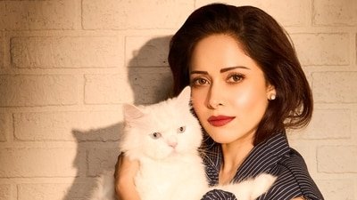 Nushrratt Bharuccha with her cat Noah shoots for HT City Showstoppers (Photo: Kunal Gupta)