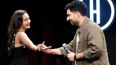Sharon Verma and Samay Raina on India's Got Latent. Sharon Verma and Samay Raina on India's Got Latent.