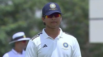 Vaibhav Sooryavanshi during the Duleep Trophy. (X Images)