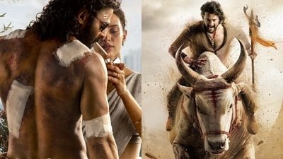 Prabhas and Triptii Dimri in a still from Spirit, Mahesh Babu in a still from Varanasi. Prabhas and Triptii Dimri in a still from Spirit, Mahesh Babu in a still from Varanasi.