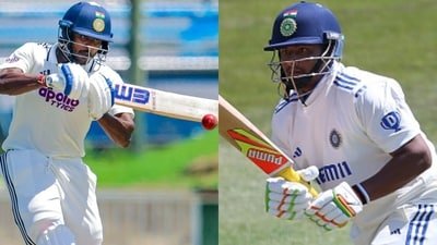 Sai Sudharsan ruled out; Sarfaraz Khan’s India return faces a hurdle (PTI and AFP Images) Sai Sudharsan ruled out; Sarfaraz Khan’s India return faces a hurdle (PTI and AFP Images)