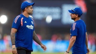 India's Kuldeep Yadav and skipper Suryakumar Yadav, during a warm-up session (ANI) India's Kuldeep Yadav and skipper Suryakumar Yadav, during a warm-up session (ANI)