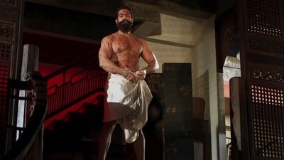 Toxic English trailer: A still of Yash in his bloodiest avatar yet.