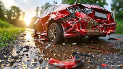 A 48-year-old house help was killed by a speeding BMW car in Delhi. (AI image) Speeding BMW runs over woman in Delhi, villagers block road near T-3 terminal