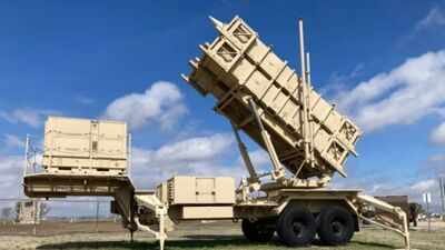 A Patriot missile mobile launcher on display. AP Iran war creates two front defence dilemma for US against China and Russia