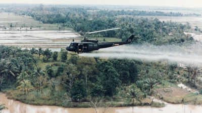 US Huey helicopter spraying Agent Orange in Vietnam (Source: Huey Defoliation, National Archives) The war that keeps being born: Agent Orange and its multigeneration effects