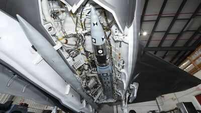 AIM-424 test instrumentation round loaded into a weapons bay of an F-35. (USN) US unleashes ‘Malice’: F-35C gets a 463-km air-to-air strike reach