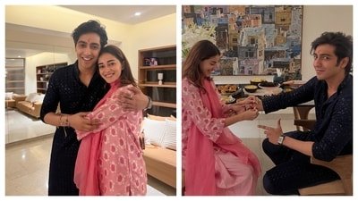 Ahaan Panday and Ananya Panday celebrate Raksha Bandhan together. Ahaan Panday and Ananya Panday celebrate Raksha Bandhan together.