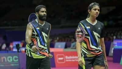 Ashith Surya and Amrutha Pramuthesh in action on Day 2. After 1,800 km dash, reserves Ashith Surya-Amrutha Pramuthesh endure golden point heartbreak