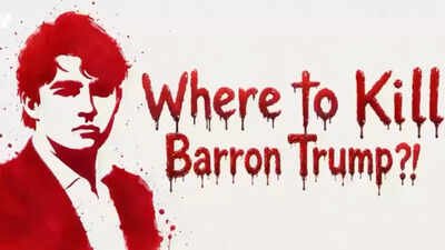 Still from video aired by Iranian media 'Where to kill Barron Trump?' Iranian video targets US prez's son; Secret Service probes footage