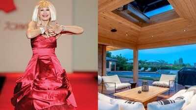 Image Credit: Wikipedia & Instagram/ @robbreport Betsey Johnson built her career on bold colour, but her $7.5 million Hidden Hills estate offers quiet interiors, mountain views and a four-stall barn