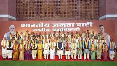 'Meeting all about new ideas & perspectives': PM Modi after engaging with 'team Nabin' at party HQ