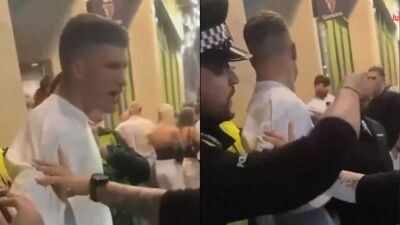 Brydon Carse withdrawn from England Test squad (Screengrabs) After handcuff footage, ECB takes big call on Brydon Carse ahead of Pakistan 2nd Test