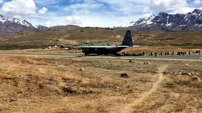 A C-130J transport aircraft of the IAF at the Kargil airfield. (Image credit: IAF) IAF moves closer to Rs 1 lakh crore transport aircraft deal to replace ageing An-32 fleet