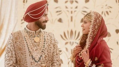 KKR all-rounder Ramandeep Singh ties knot with Kaisi Yeh Yaariyan actor Charlie Chauhan during an intimate ceremony (Instagram) KKR all-rounder Ramandeep Singh ties knot with Kaisi Yeh Yaariyan actor Charlie Chauhan during an intimate ceremony (Instagram)