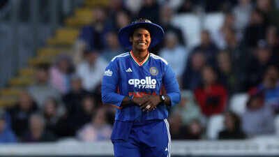 Deepti Sharma (AP Photo) Deepti Sharma joins Harmanpreet Kaur, Smriti Mandhana in elite 150-T20I club in Asia Cup opener