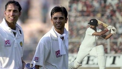 VVS Laxman, Rahul Dravid and Gundappa Vishwanath for India. (X images) VVS Laxman, Rahul Dravid and Gundappa Vishwanath for India. (X images)
