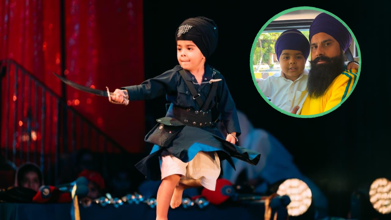 Fateh with his father Ramandeep.