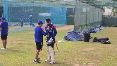 Team India head coach Gautam Gambhir (left) giving a pat on Saransh Jain's chest after the all-rounder completed his practice session at the SSC in Colombo. (Photo Courtesy: Sahil Malhotra) Kuldeep Yadav or Saransh Jain? The subplot thickens as Colombo braces for a different script