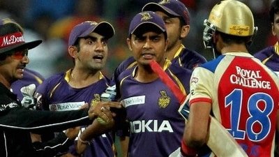 Gautam Gambhir and Virat Kohli in a heated moment from IPL 2013. (X images) Gautam Gambhir and Virat Kohli in a heated moment from IPL 2013. (X images)