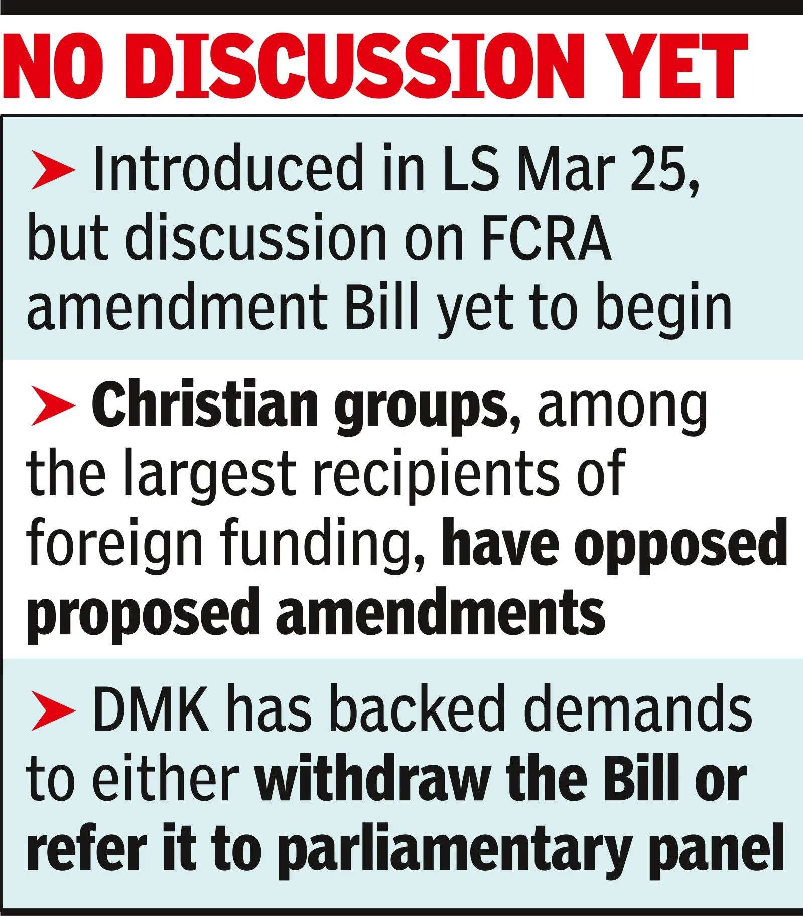 Govt may be going slow on FCRA to woo DMK, NCP(SP) for delimitation
