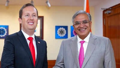 In this image posted on Aug. 12, 2026, Chief Election Commissioner Gyanesh Kumar and US Ambassador to India Sergio Gor during a meeting at Nirvachan Sadan, in New Delhi. Trump's voter ID praise follows Gyanesh Kumar - Sergio Gor meet