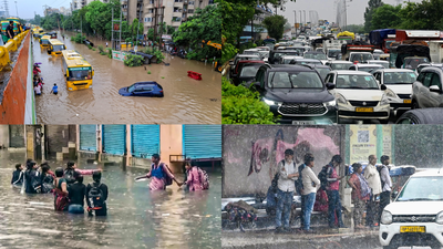 Heavy rains lashed Delhi-NCR on Monday, causing significant waterlogging and traffic congestion Delhi-NCR rain chaos: Capital under orange alert; WFH advisory issued for Gurgaon