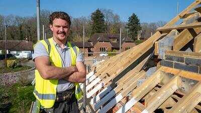 Hugo Helms left school at 15 and chose carpentry over university, now earning up to £50,000. (Photo: SWNS) School dropout ditched university for carpentry apprenticeship, now earns £50,000 at 21, targets £100,000 in five years and says AI won't replace his job