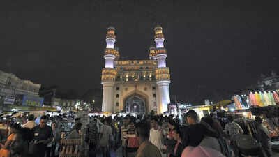 File photo: People and vendors at the Char Minar, in Hyderabad (Picture credit: PTI) Hyderabad's urban footprint set to expand as Telangana plans new economic centres