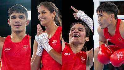 Ankush Pangha, Jaismine Lamboria, Arundhati Choudhary and Jadumani Singh Mandengbam (Image credit: Agencies) CWG 2026 boxing schedule: Meet the 10 Indian boxers fighting for gold medals today